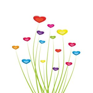 minh họa trái tim bằng cỏ cho ngày Valentine