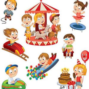 trẻ em chơi đùa trong kỳ nghỉ vui vẻ
