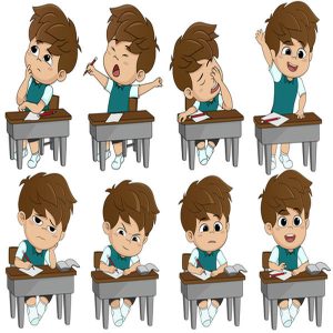 trẻ em học hoạt hình vector
