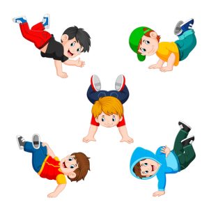 vector Cậu bé nhỏ nhào lộn