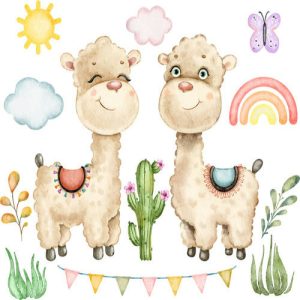 vector chú lạc đà alpaca dễ thương