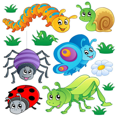 vector côn trùng hoạt hình vui nhộn 02
