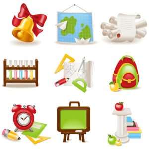 vector hoạt hình dễ thương về đồ dùng học tập 3