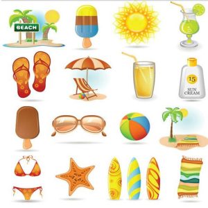 vector miễn phí các vật thể trên bãi biển