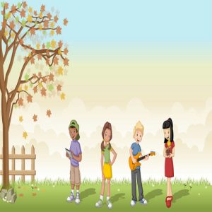 Đồng cỏ với những học sinh dễ thương 3