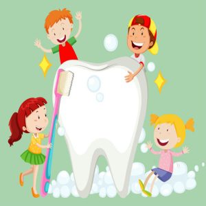 trẻ em chăm sóc răng miệng (vector 05)