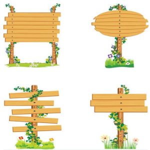 vector các biển hiệu bằng gỗ