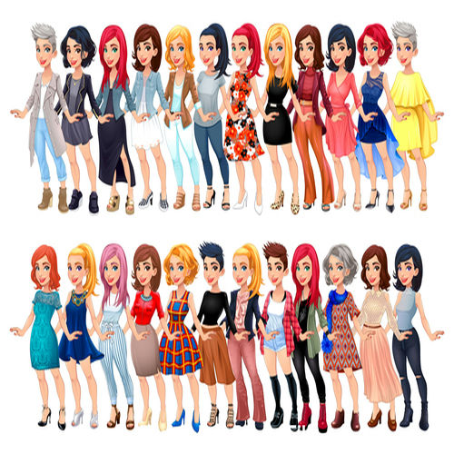 vector đại diện thời trang nữ đa dạng