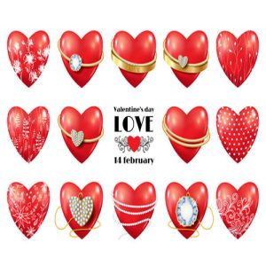 vector trái tim đỏ bóng loáng dành cho ngày Valentine