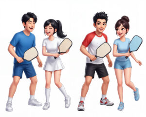 Cặp Đôi Nam Nữ Chơi Pickleball, Trò Chơi Pickleball (1)