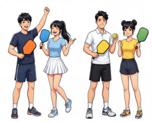 Cặp Đôi Nam Nữ Chơi Pickleball, Trò Chơi Pickleball (15)