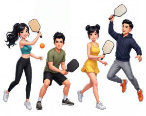 Cặp Đôi Nam Nữ Chơi Pickleball, Trò Chơi Pickleball (24)