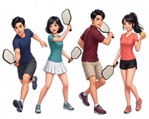 Cặp Đôi Nam Nữ Chơi Pickleball, Trò Chơi Pickleball (25)