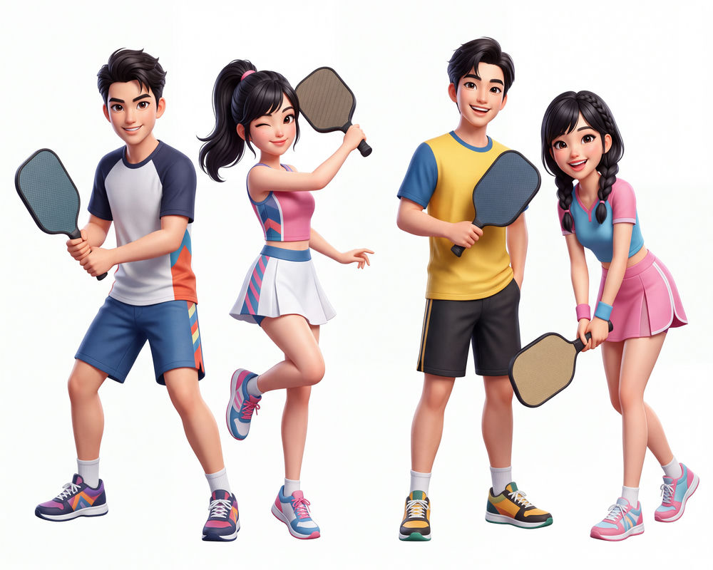 Cặp Đôi Nam Nữ Chơi Pickleball, Trò Chơi Pickleball (3)