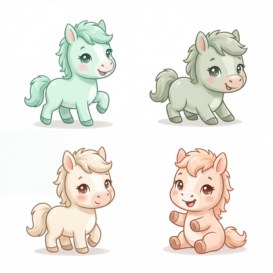 Chibi Ngựa, Unicorn, Ngựa Sinh Nhật (10)