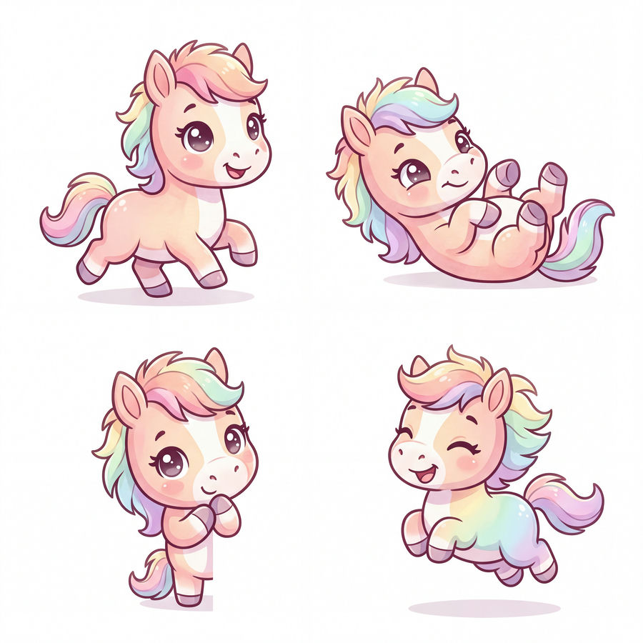 Chibi Ngựa, Unicorn, Ngựa Sinh Nhật (14)