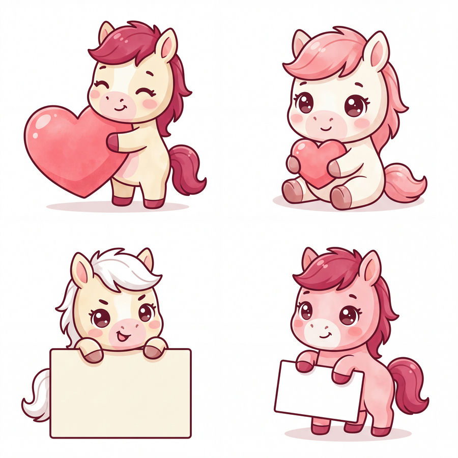 Chibi Ngựa, Unicorn, Ngựa Sinh Nhật (18)