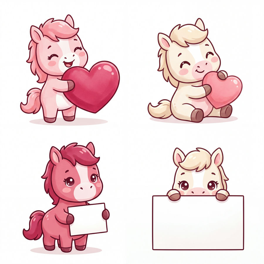 Chibi Ngựa, Unicorn, Ngựa Sinh Nhật (19)