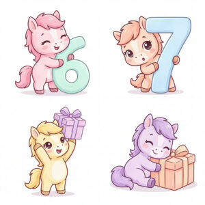 Chibi Ngựa, Unicorn, Ngựa Sinh Nhật  (2)