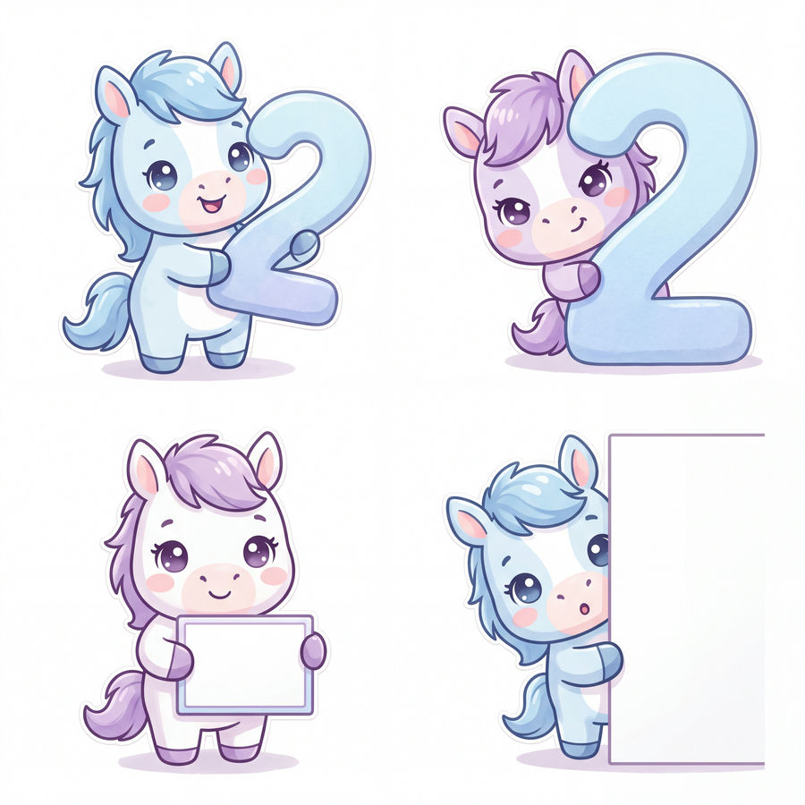 Chibi Ngựa, Unicorn, Ngựa Sinh Nhật (21)