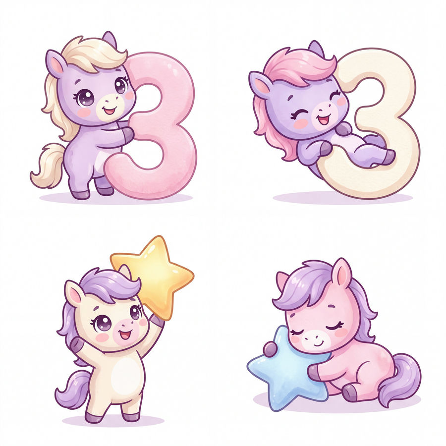 Chibi Ngựa, Unicorn, Ngựa Sinh Nhật (24)