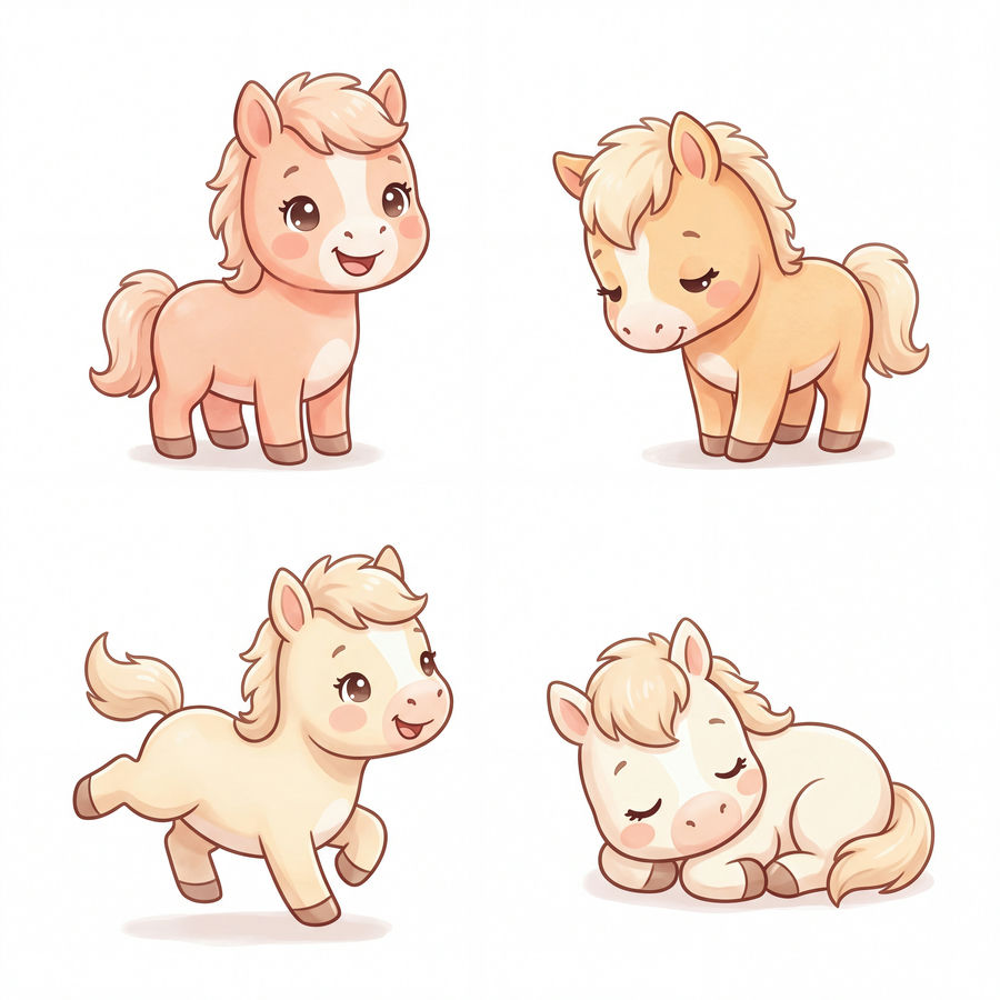 Chibi Ngựa, Unicorn, Ngựa Sinh Nhật (25)