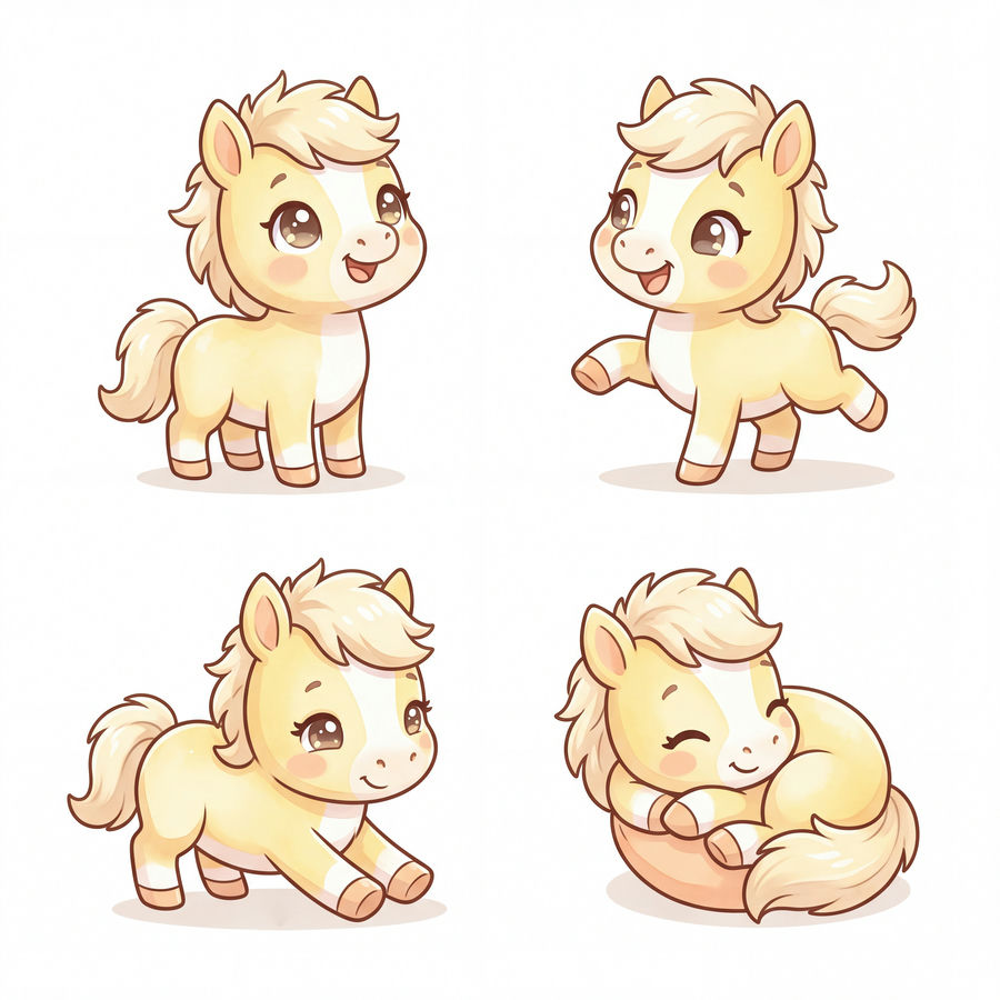 Chibi Ngựa, Unicorn, Ngựa Sinh Nhật (26)