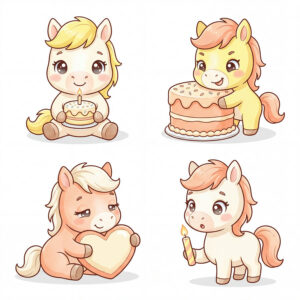 Chibi Ngựa, Unicorn, Ngựa Sinh Nhật  (28)