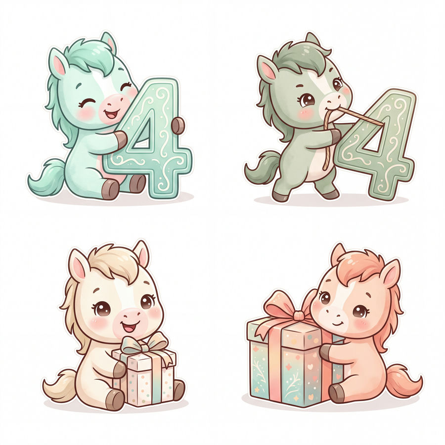 Chibi Ngựa, Unicorn, Ngựa Sinh Nhật (29)
