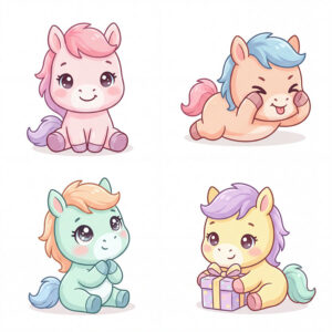 Chibi Ngựa, Unicorn, Ngựa Sinh Nhật  (3)