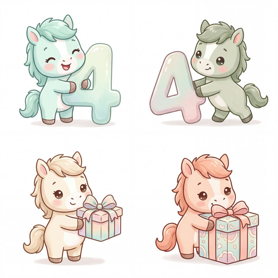Chibi Ngựa, Unicorn, Ngựa Sinh Nhật (31)