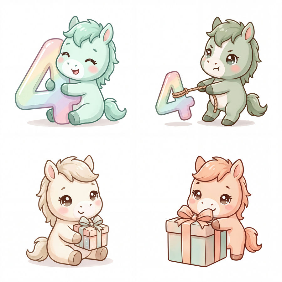 Chibi Ngựa, Unicorn, Ngựa Sinh Nhật (32)