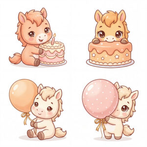 Chibi Ngựa, Unicorn, Ngựa Sinh Nhật  (33)