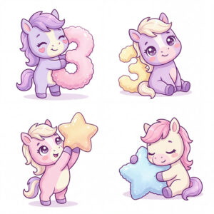 Chibi Ngựa, Unicorn, Ngựa Sinh Nhật  (38)
