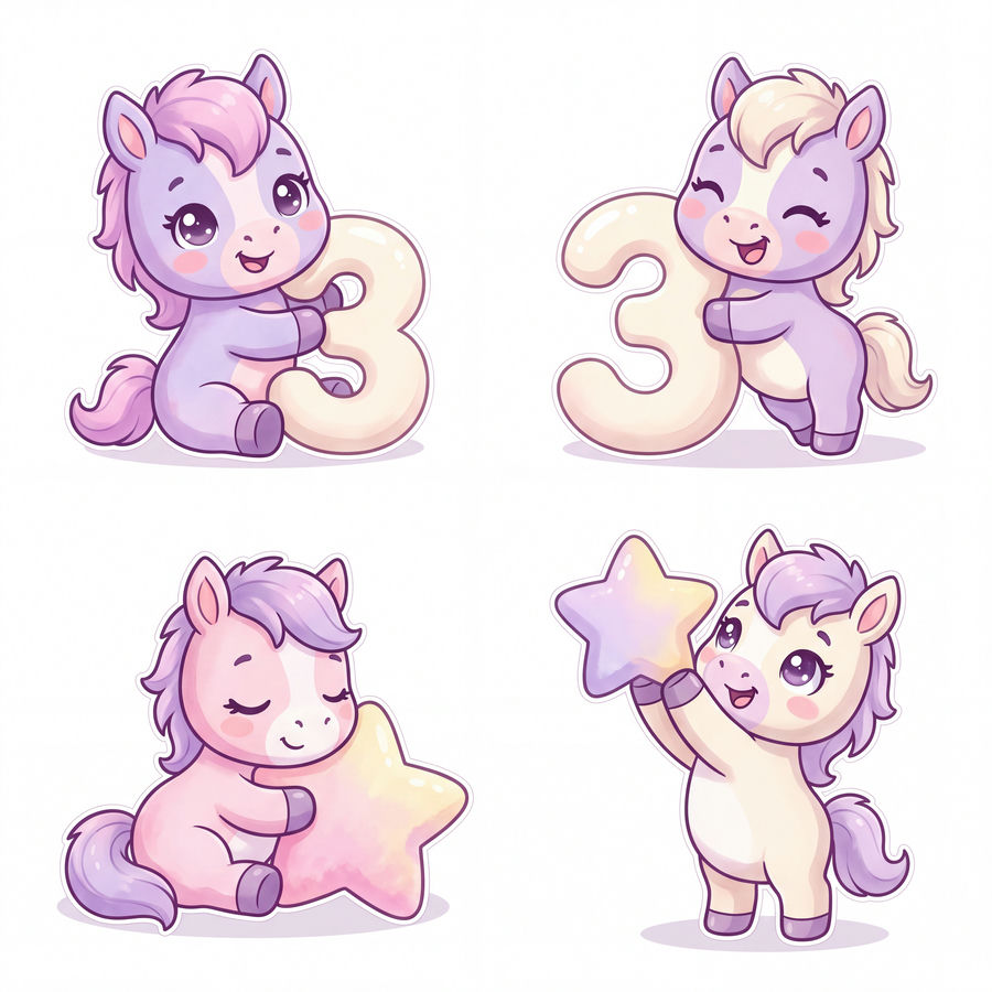 Chibi Ngựa, Unicorn, Ngựa Sinh Nhật (41)