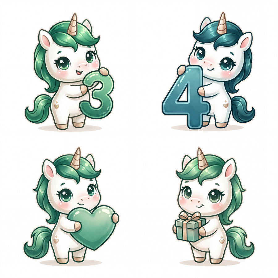 Chibi Ngựa, Unicorn, Ngựa Sinh Nhật (47)