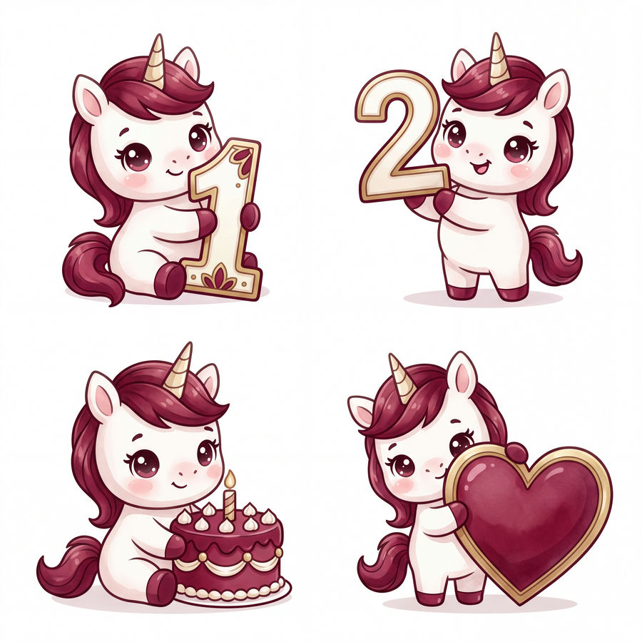 Chibi Ngựa, Unicorn, Ngựa Sinh Nhật (49)