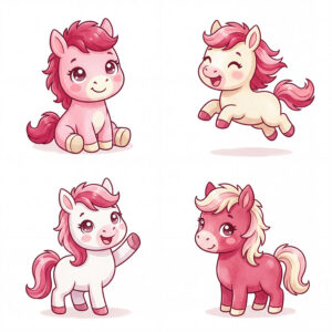 Chibi Ngựa, Unicorn, Ngựa Sinh Nhật  (5)