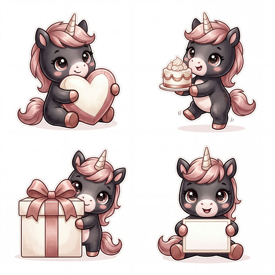 Chibi Ngựa, Unicorn, Ngựa Sinh Nhật (51)