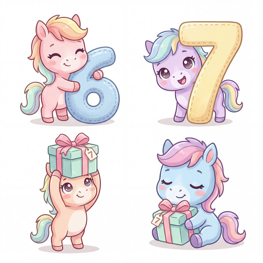 Chibi Ngựa, Unicorn, Ngựa Sinh Nhật (6)