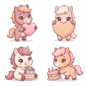 Chibi Ngựa, Unicorn, Ngựa Sinh Nhật  (66)