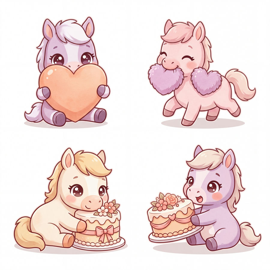 Chibi Ngựa, Unicorn, Ngựa Sinh Nhật (67)