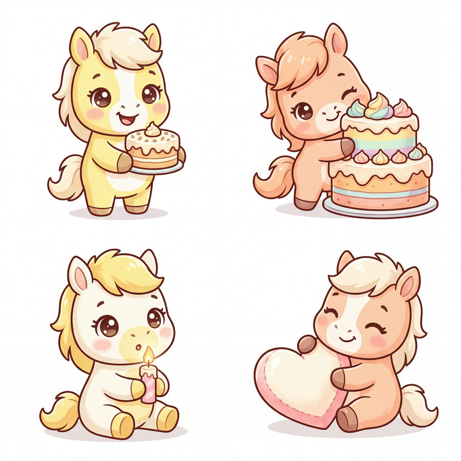 Chibi Ngựa, Unicorn, Ngựa Sinh Nhật (68)