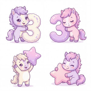 Chibi Ngựa, Unicorn, Ngựa Sinh Nhật  (7)