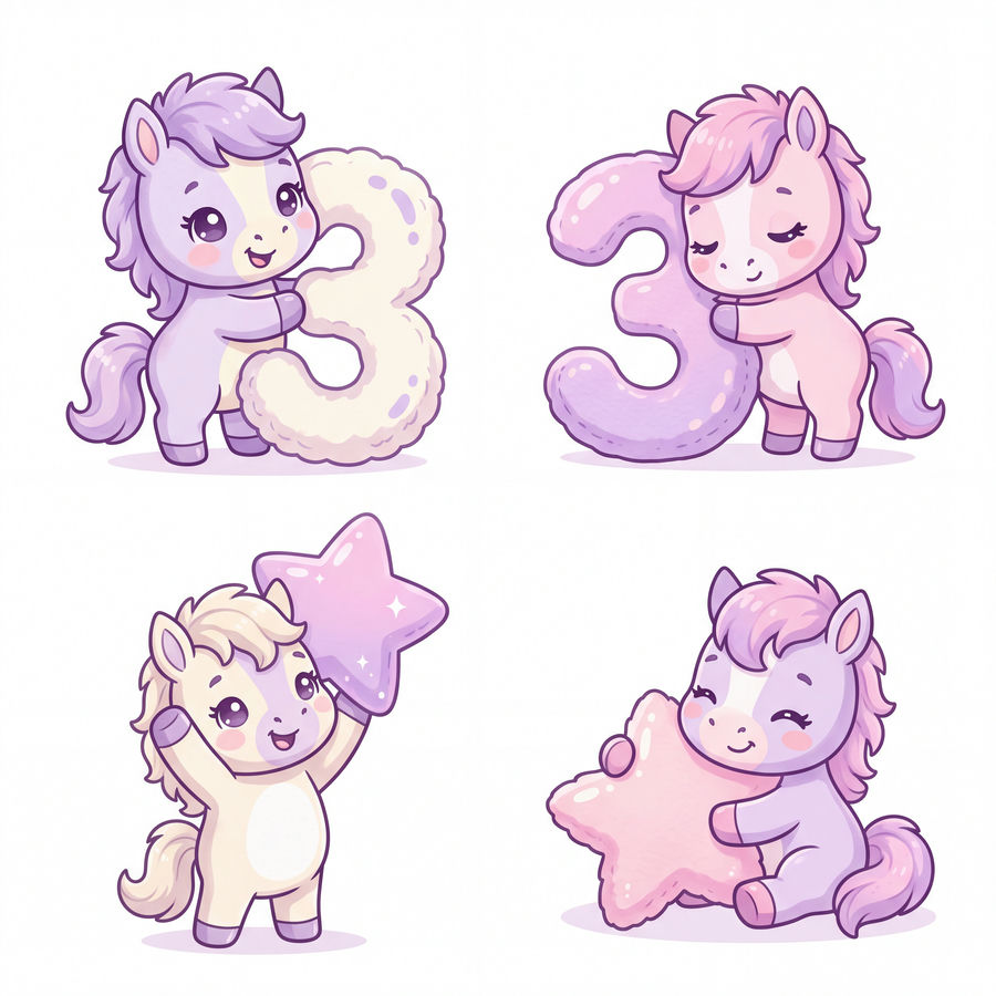 Chibi Ngựa, Unicorn, Ngựa Sinh Nhật (7)