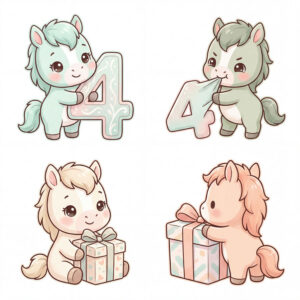 Chibi Ngựa, Unicorn, Ngựa Sinh Nhật  (76)