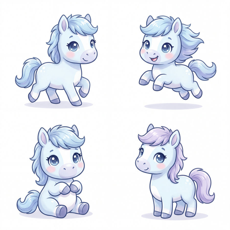 Chibi Ngựa, Unicorn, Ngựa Sinh Nhật (78)