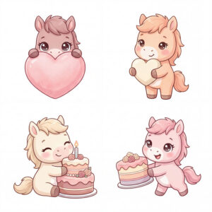 Chibi Ngựa, Unicorn, Ngựa Sinh Nhật  (9)