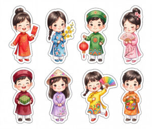 Sticker Tết, Chibi Năm Mới, Em Bé Tết  (108)