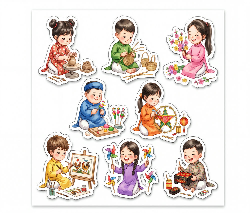 Sticker Tết, Chibi Năm Mới, Em Bé Tết (55)